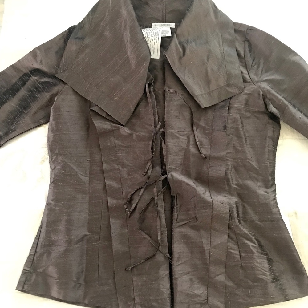 NARACAMICIE 100% Silk Tie-Up Layered Top-Jacket!